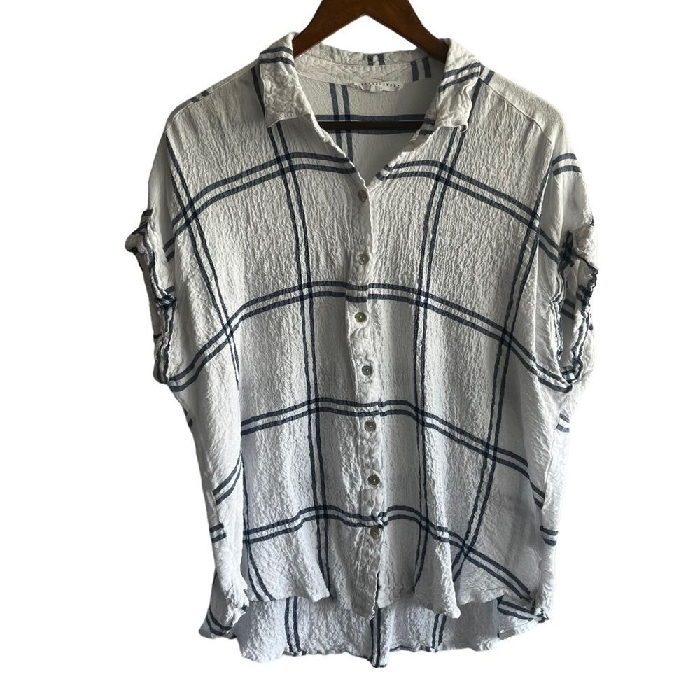 Jane + Delancey  Blue & White Plaid Top